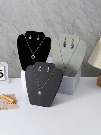 1/3/5pcs Necklace Earring Display Stand - Necklace Jewelry Rack, Suitable For Earrings And Accessories, Elegant Jewelry Set Display - Necklace Earring Storage Rack, Fashion Single Necklace Earring Set Display Board - Jewelry Display Stand