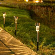 10pcs/Set Colorful LED Garden Lights, Metal Pole Stand With 6-Color Fan-Shaped Lights, Decorate Garden Pathways