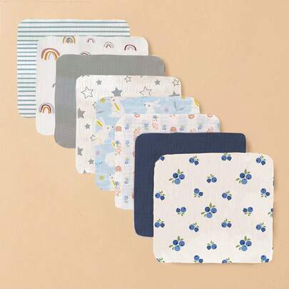 5 chiếc/gói yếm ăn cho bé & khăn ợ đa năng, khăn Bandana cho ăn, thiết kế ngẫu nhiên