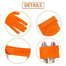 1 Pair Of Long Satin Finger Gloves 1920s Opera Party Wedding Bridal Etiquette Gloves,Orange - 橘色 - 查看 4