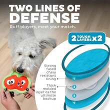 Outward Hound Tough Skinz Durable Squeaky Dog Toy With Two Tough Layers, Watermelon, Red, Medium - ColorC - 查看 2