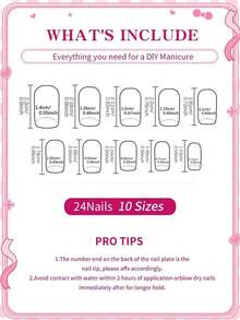 24pcs Short Square Leopard Print Pink & White French Embossed Nail Stickers, Decorated With Heart, Star And Friday Patterns, Cute Girl Style, Perfect Fit For Nails, Set Includes 1pc Jelly Gel And 1pc Nail File, Suitable For Women And Girls For Daily Wear And Various Party Occasions - Nhiều màu 7 - Xem 8