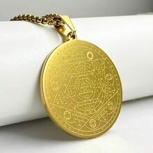 7 Chakra Yoga Buddhist Birth Flower Astrology Stainless Steel Pendant Necklace, Metatron Symbol Jewelry For Men & Women - Pendant Necklace - View 9