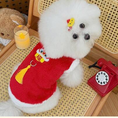 新款加厚保暖宠物狗猫冬季服装，泰迪熊贵宾犬西施犬刺绣背心