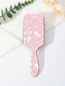1 Set Lightweight Comb With Bow & Cherry Pattern - Light Pink, Paired With Heart-Shaped Bow Hair Brush, Soft Bristles, Smooth Detangling, Travel Essential Hair Care Item, Cute Design, Durable, Ideal For Beauty Enthusiasts, Home Beauty Accessory Gift, Hair Styling Kit, Salon & Travel Hair Care Tool - one-size - View 10