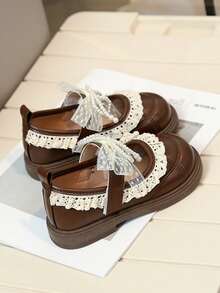 Girls' Pearl Lace Princess Shoes, Children's Shoes, Lightweight & Super Soft Shoes, Spring/Autumn 2025