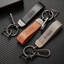 1pc Customizable Laser Engraved Keychain, Can Engrave Your Name And Text - PU Leather Car Keyring, DIY Engraving, Suitable For Father's Day, Valentine's Day And Christmas Gifts - Retro Style, Fits All Vehicle Models - Multicolor - View 4