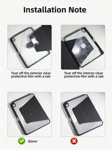 360 Degree Rotating Protective Case For IPad (A16) 11th Gen 11-Inch (2025) And IPad 10th Gen 10.9-Inch (2022) - Transparent Back Cover With Rotating Stand, With Pencil Slot, Black - Black - View 7