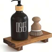 多功能乡村风托盘架及底座 - 天然皂碟、植物及装饰品收纳托盘、桌面置物架、餐具展示架，适用于浴室、客厅、厨房台面