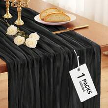 Crinkled Bohemian Style Bali Gauze Table Runner, Wedding Party Decor - Multicolor - View 11