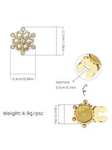Metal Flower Snowflake Button Charms | Decorative Button Covers For Shirts | Versatile Clothing Accessories - Multicolor - View 13