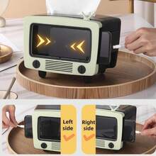 SGVAHY Tissue Box Holder Retro TV Tissue Box Cover Cute And Practical Cell Phone Holder Tampon Holder For Bathroom Kitchen Bedroom Dressers Desks And Tables Night Stands Creative Gift(Light Green) - ColorC - 查看 5