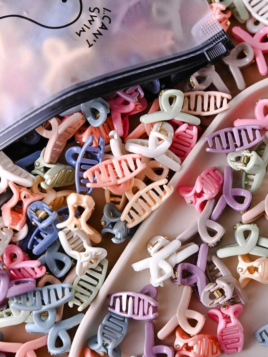 30pcs Morandi Color Mini Cross Hair Clips, Small Size, Cute & Simple All-Match Princess Style Bangs/Fringe Hair Clips, Versatile Hair Accessories Fashion Claw Clips Elegant Hair Claws Causal Hair Clutch Beauty Hair Jaw Clip