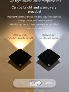 1 قطعة/3 قطع مصباح حائطي ديكوري بشكل سمكة الراي الجديد، إضاءة ليلية بمستشعر حركة لديكور المنزل في غرفة النوم والرواق والشرفة والممر، إضاءة سريعة الاستشعار للطاولة الجانبية والحمام والمطبخ وخزانة العرض - هوانغ غوانغ - قطعتان - مشاهدة 2