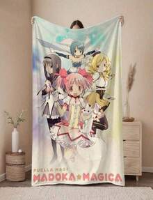 1pc Madoka Magica Collection Printed Blanket - Soft Warm Cozy For Sofa Bed Office Travel - All-Season Gift Sofa Throw Be.JpgAll Seasons, Suitable For Living Room, Sofa, Lounge Chair And Bedroom Throw, Ideal For Travel, Camping, Gift - Kiểu 2 - Xem 1
