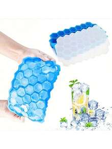 Ice Mold,Ice Cube Mold,Silicone Honeycomb Ice Tray With Cover Creative Stackable 37-Cell Ice Box Easy To Demould Ice Tray - Multicolor - View 6