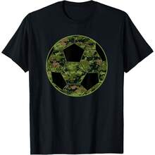 Green Camo Camouflage Soccer Ball T-Shirt - màu đen - Xem 1