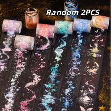 Butterfly Shadow Blurry Tape, Exquisite Dreamy Shell Light And Shadow Effect ET Tape, Creative Aesthetic Personalized Stickers, DIY Stationery Stickers, Cartoon Cute Creative Interesting Waterproof, Candy Stickers, Phone Stickers, For Scrapbooking, Collage, Scrapbook, Bullet Journal, Notebook, Handicrafts, Water Bottles, Guitars, Skateboards, Bicycles, Motorcycles, Helmets, Luggage, Phones And Computers - Multicolor - View 9