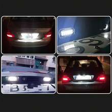 适用于奔驰的2个LED牌照灯，白色无故障，适用于奔驰W203四门轿车（2001-07款）、A209敞篷车（2003-10款）、W209 C209轿跑车（2002-09款）、SL R230敞篷车，以及克莱斯勒Crossfire轿跑车和敞篷车（2004-2008款）。