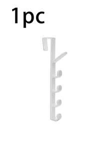 1/2pcs Solid Plastic Door Hooks, Modern Hole-Free Heavy Duty Hangers, Towel Racks, Portable Clothes Hooks, Over-The-Door Plastic Home Storage Racks, Space-Saving Plastic Wardrobe Organizers, Multi-Purpose Display Racks, Shower Door Hanging Hooks For Towels, Clothes, Hats, Home Supplies, Bedroom Accessories, Storage Items - Black - View 14