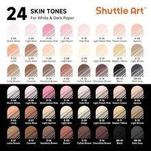 Shuttle Art Colored Pens, 24 Skin Tone Colors Cute Journal Pens 0.6mm Fine Point Colored Gel Pens For Black Paper Adult Coloring Writing Drawing Journaling Note TaFKing Schoolsss Office Home - 24膚色 - 查看 3