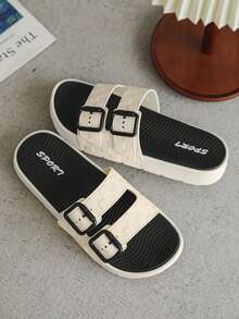 Men's Premium White Slippers, Fashionable Casual Flip Flops, TPU Material Sandals, Plus Size 39-47 - White - View 5