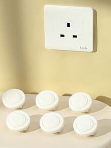 10个装家用电源保护盖，防触电插座保护盖，按钮双重安全保护插头