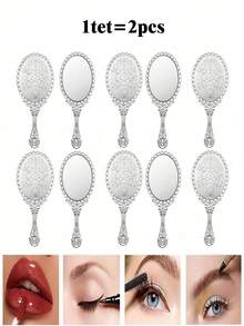 1/2/4/10/16/20 chiếc Gương cầm tay cổ điển, Gương công chúa nhỏ gọn màu vàng lấp lánh, Gương trang điểm di động, Thích hợp cho lớp học, tiệc trẻ em, du lịch và các dịp khác. Quà tặng nhỏ theo chủ đề công chúa, Quà tặng khuyến mãi, Đồ dùng du lịch giá rẻ, Vật dụng cần thiết khi đi du lịch. - Nhiều màu - Xem 25