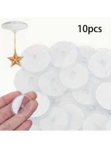 50个迷你透明天花板挂钩 - 安装简便，自粘式，无损，适用于DIY装饰、派对、圣诞彩旗等。