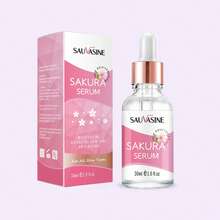 30ML Sakura Face Fluid Essence Moisturizing Skin Shining Cherry Blossom Hyaluronic Acid Serum Essence Shrink Pores Tightening Skin Face Solution