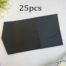 25张三折口袋式婚礼邀请卡,含信封,简约风格,适用于订婚、15岁生日、洗礼、DIY邀请函,5*7英寸,口袋式设计,可定制,圣诞贺卡 - 珠光綠 - 查看 12