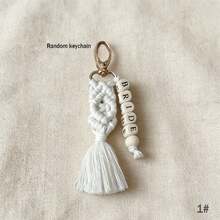 1pc Customized Braided Tassel Name Keychain, Personalized Boho Bag Charm, Wedding Gift, Bridesmaid Gift, Valentine's Day Gift