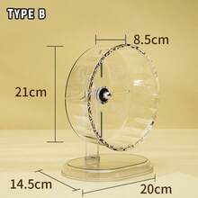 1件套仓鼠玩具套装，亚克力材质静音跑轮，透明支架，小型宠物玩耍、训练、娱乐玩具，仓鼠礼物，动物节日礼物，情人节动物礼物 - 無色 - 查看 10