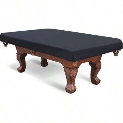 PATIKIL 8 Feet Billiard Pool Table Cover Waterproof Outdoor Indoor 420D Polyester Dustproof Sun Rain Protection Billiard Table Covers For Patio Table Snooker Billiard Table Black