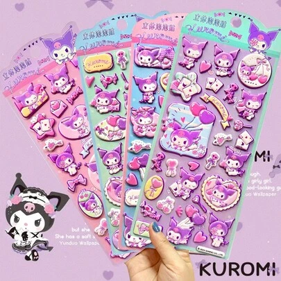 1 Set/1 Sheet Japanese Cartoon Anime Character Stickers 3D Thick Decorative Foam Repeatedly Pasted Toy Stickers, Cute And Beautiful, A Gift For Friends, Creating A Sense Of Surprise, Good-Looking And Affordable, New Year's Gift, Valentine's Day Gift, Easter Gift(Stochastic Style)