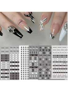 美甲贴纸，多种款式可选 - 日本品牌字母、蝴蝶结美甲贴花，DIY美甲装饰，奢华可爱3D贴纸，多种尺寸，柔韧耐用材质，适合居家美甲、美甲沙龙、美甲新手 - 彩色 - 查看 9