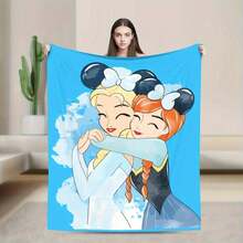 Frozen Princess Anna Knitted Blanket Plush Throw Blanket Summer Air Conditioning Portable Soft Warm Bedsprea, - 款式1 - 查看 1