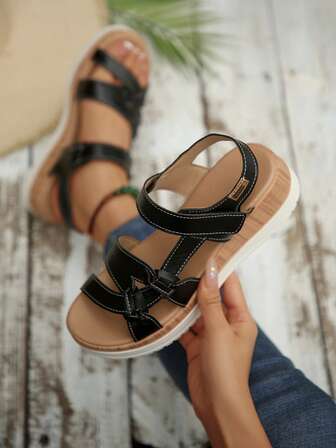 Dam Sommar Nya Casual Criss-Two Tough Sule Non-Slip Sandaler, Lämpliga För Utomhus, Hemma, Daglig Pendling, Mångsidiga