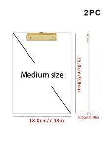 1pc Acrylic Writing Board, 8.6x12 Inches, With Fine Clip, Hanging Capable, Transparent - Standard A4 Size, Suitable For Office And School Supplies