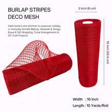 10英寸 x 10码（30英尺）条纹丝带，DIY手工材料，适合季节性家居装饰和花环制作——非常适合情人节、复活节、感恩节、母亲节和教师节的礼物包装和装饰。 - 彩色 - 查看 5