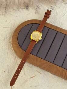 1pc Leather Square Women's Quartz Watch Exquisite And Fashionable Suitable For Daily Matching Birthday/Graduation Gifts Casual Gatherings And Banquets - one-size - View 11