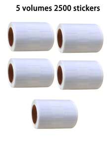 2卷/1000张空白自粘珠宝价格标签贴纸，适用于项链、戒指展示标签、价格标记配件（1卷，500张标签/卷） - 彩色 - 查看 12