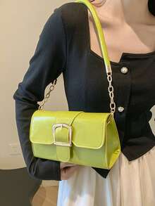 New Fashion Simple Square Shoulder Bag With Lock, Suitable As A Gift For Mother, Delicate Style - Coffee - View 9