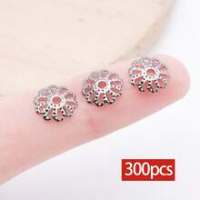 300pcs Flower Bead End Caps Flower Filigree Bead Caps Gold Spacer Beads Caps Ends Iron Bead Caps Loose Spacer Beads Bulk Earrings For Bracelet Jewelry Making