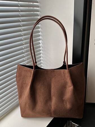 2026 Vårny kaffebrun mocka retroväska, axelväska med stor kapacitet med liten ficka och armhålsväska, affärsmässig modeväska för daglig pendling för kvinnor, lämplig för arbete, shopping, dejting, resor, högskolestudenter och andra tillfällen, damhandväska, daglig användning