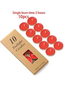 1 Box Of 50pcs Christmas Candles, Heat-Resistant Tea Candles And Smokeless Soy Wax Candles, Suitable For Tea Brewing, Romantic Candlelight Confession On Christmas, Creating Romantic Party Atmosphere, Valentine's Day Gift