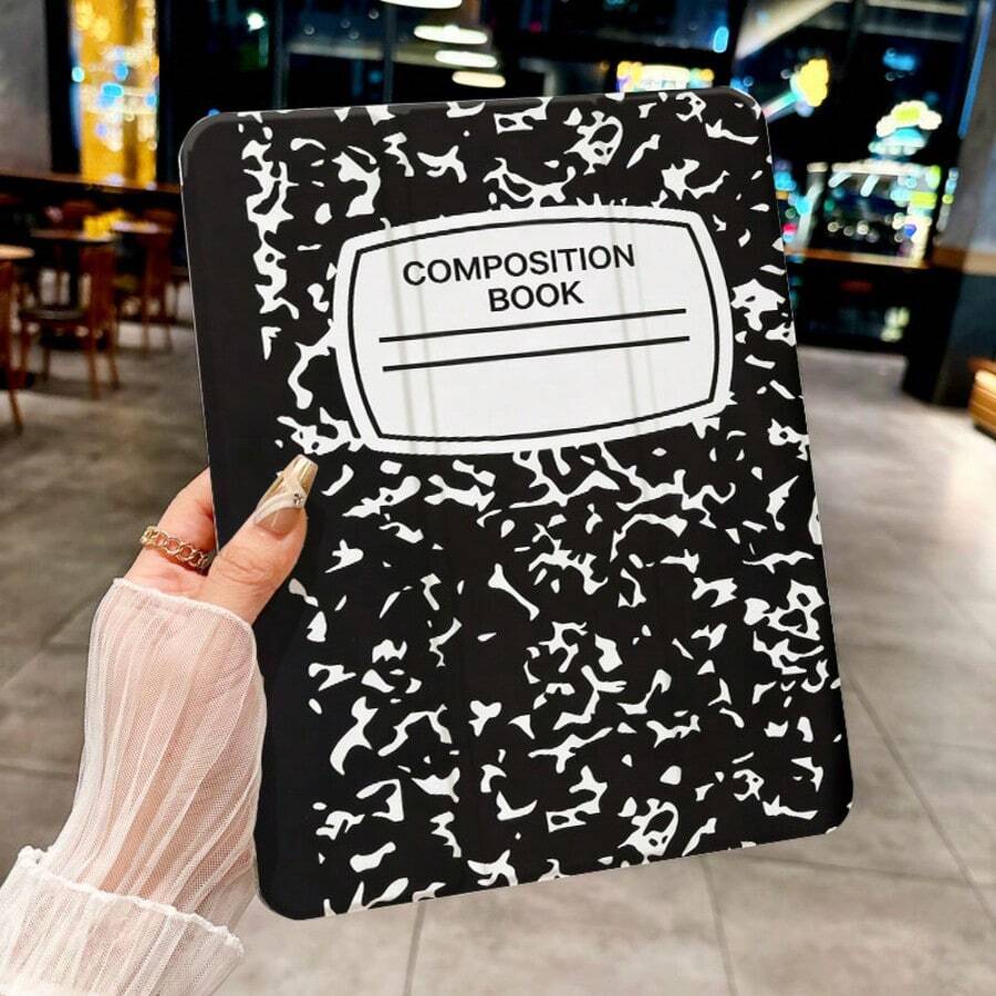 DECOPHONE Sổ tay vẽ tranh sơn dầu kèm ốp bảo vệ màu đen có khe cắm bút, phù hợp với iPad A8, A16, 2025 Air 11, 13, M2, M3, Pro 11, 13, M4, 2024 Air 4, 5, thế hệ thứ 10 10.9", Pro 11, thế hệ thứ 9, 8, 7 10.2", Pro 12.9, thế hệ thứ 4, 5, 6. Không bao gồm bút, vỏ mềm TPU. - Đen và trắng - Xem 1