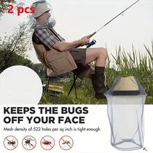 1pc Extra Large Mosquito Net (With Face Mask Interface) - Thick Anti-Insect Net, Fine Mesh Insect Repellent Design, Can Be Used With Hat/Headwear, Suitable For Fishing & Hunting Scenarios, Effective Protection Against West Nile Virus And Zika Virus - Black & Green (Durable Fabric)