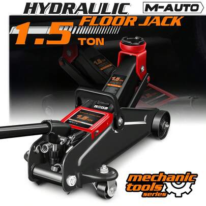 Low Profile Hydraulic Trolley Service/Floor Jack, 1.5 Ton (3000 Lbs) Capacity, Lifting Range 5.3"-12"