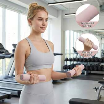 0,5-1kg Mancuerna de espuma suave para aeróbic - Esencial para el fitness en casa. Los mangos de espuma suave y cálida garantizan un agarre cómodo (¡adecuado para todo tipo de clima!), con un suave tono verde-rosa que se integra perfectamente en cualquier espacio. Ligero y portátil, es la opción ideal para dar forma diaria, ejercicios aeróbicos o entrenamientos rápidos de brazos en casa.